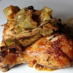 Fusi di pollo arrosto di Pasqua al profumo di carciofi