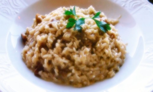 Risotto con funghi porcini e zafferano