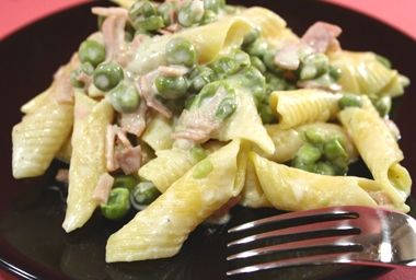 Ricetta pasta panna prosciutto e piselli