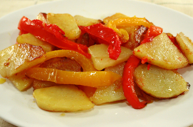 Ricetta contorno patate e peperoni