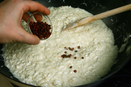 Ricetta risotto mascarpone e pepe rosa