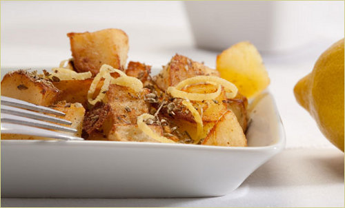 Patate gratinate con origano e limone