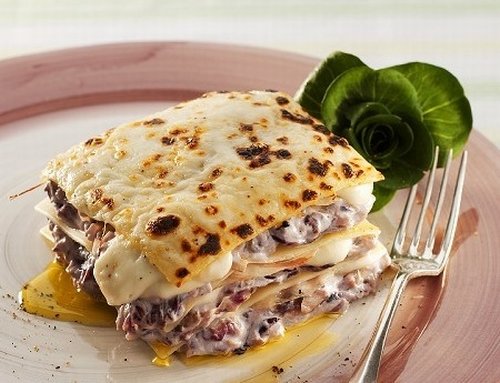 Ricetta lasagne con radicchio e speck