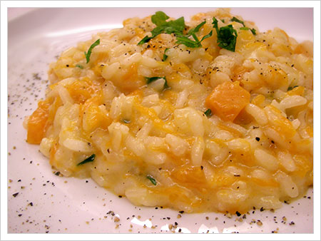 Ricetta tradizionale risotto alla zucca gialla e peperoncino fresco