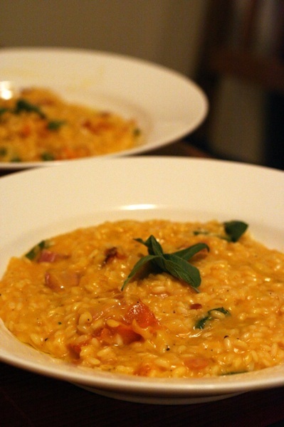 Risotto zucca e salsiccia