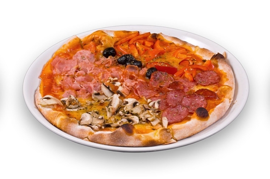 Pizza funghi e salsiccia