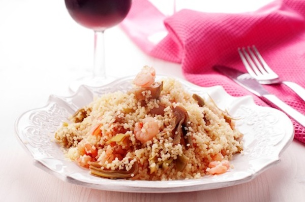 Cous cous con ceci e gamberi rossi