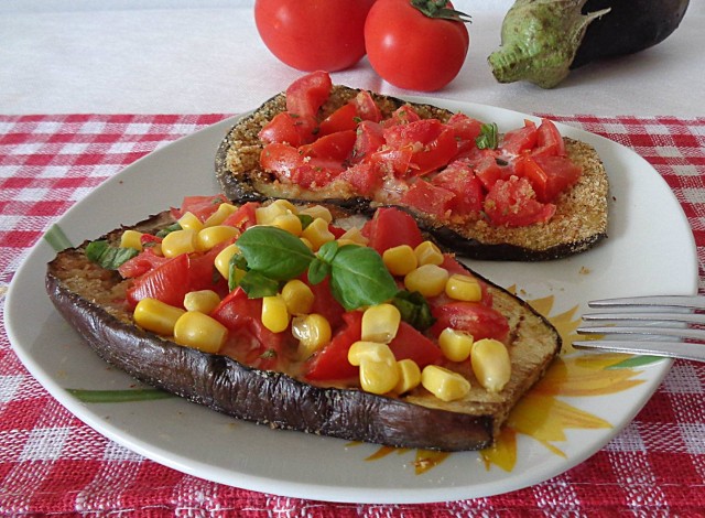 Bruschette di melanzane, con aggiunta di ricotta fresca