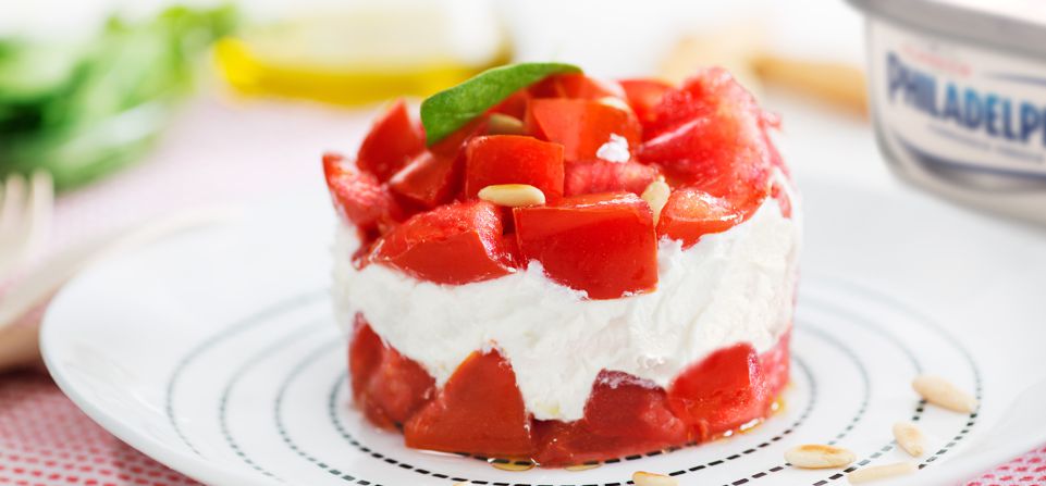 Tartare di pomodori cuori di bue e Philadelphia