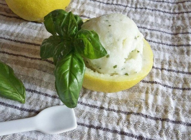 Gelato limone e basilico per completare una cena di pesce