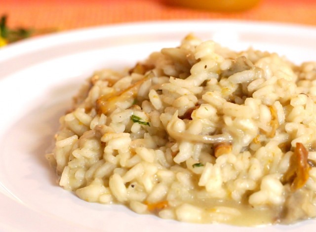 Risotto ai funghi mantecato al miele di eucalipto