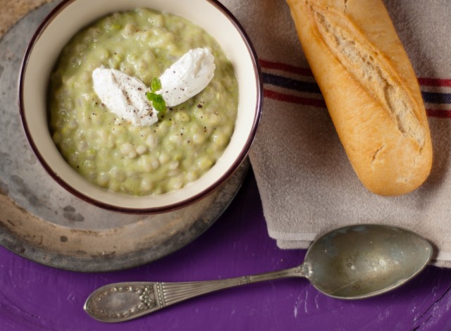 La mattina... detox con l'orzotto di piselli