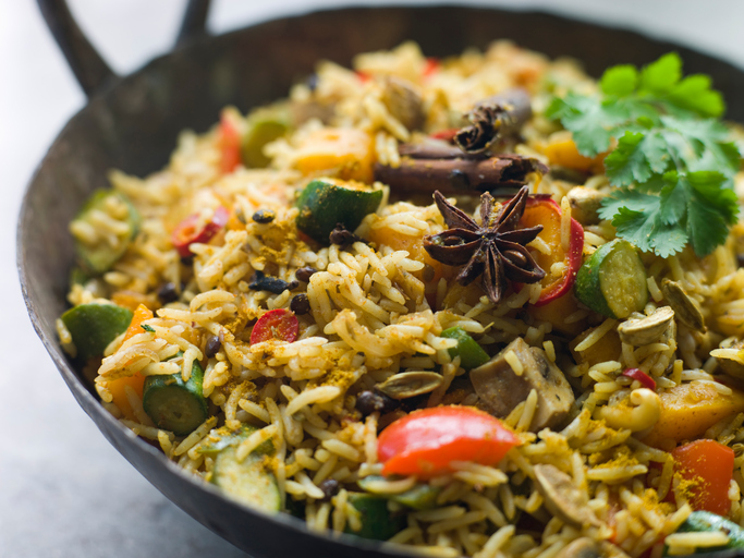 Riso basmati al curry e verdure